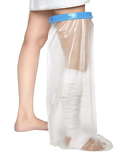 Leg Waterproof cast Cover, Adult Transparent Waterproof Leg/Foot Protector for Shower, 42 inches, Adult Long Legs