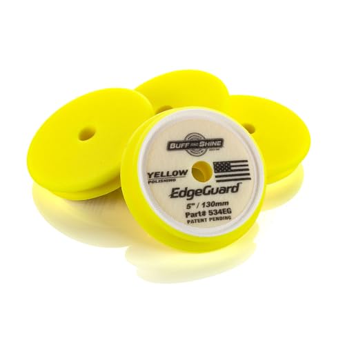 Image of Buff and Shine - EdgeGuard Foam Buffing Pads - Yellow - 5 inch Polishing Pad - Pack of 4