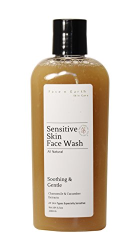 Face 'n' Earth, LLC Sensitive Skin Care Cleanser Chamomile & Cucumber - Soothing, calming and gentle All Skins - Vegan 6.6oz