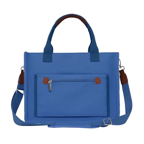 Image of FIORETTO Womens Canvas Tote Bag Purse with Individual Compartment, Zipper Top, Reinforced Bottom & Luggage Sleeve