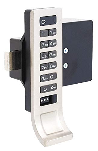 DIGILOCK, Metal, Electronic Keyless Lock, Keypad or Coded Key Fob, Finish Brushed Nickel