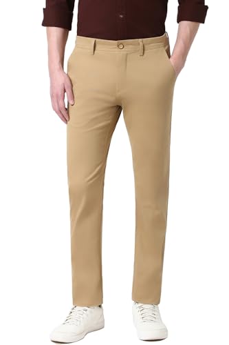 Image of Peter England Men's Skinny Fit Mid Rise Premium Casual Trouser Chinos