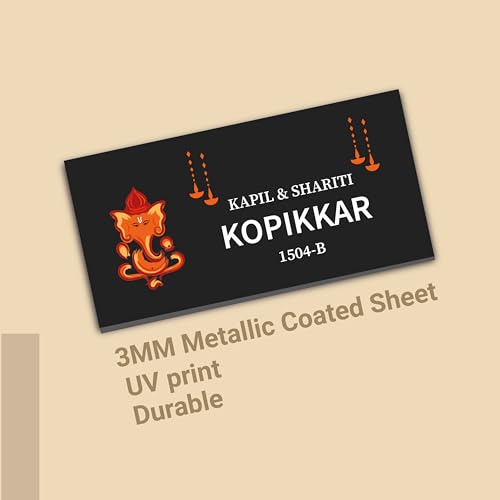 Image of SIGNOOGLE Customized Ganesha Name Plate For Home Entrance | Ideal For House, Villa, Bungalow, Office,Flat, | Elegant Design | Long Life | Weather Proof (12 x 6 Inch)