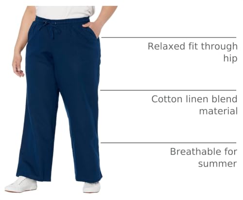 Image of Amazon Essentials Women's Linen Blend Drawstring Relaxed Fit Wide Leg Pants (Available in Plus Size)