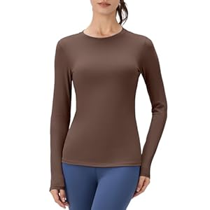 1 or 2 Pack Long Sleeve Compression Top Women Gym Sports Workout T Shirts Base Layer Activewear Crew Neck Yoga Athletic Running Shirt Breathable Thermal Undershirts