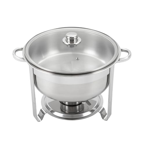 Juego de calentador de alimentos redondo de acero inoxidable para catering, bodas, fiestas, 41,5 cm, 8,5 L