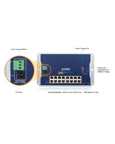 Image of Planet WGS-4215-8HP2S Flat Wall Mount L2 Managed 8-Port 802.3bt PoE++ Switch, 95W per Port, 360W Total PoE Budget, VLAN, QoS, ERPS Ring, MQTT, Industrial Design for Compact Harsh Environment