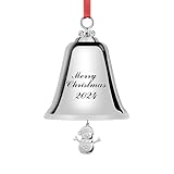 Kyoryuger Snowmen Christmas Decoration Bell 2024 Memory Christmas Bell Ornaments for Christmas Tree Christmas Wreath Hanging Decorative Bells for Doors Walls Windows Sliver Christmas Bells