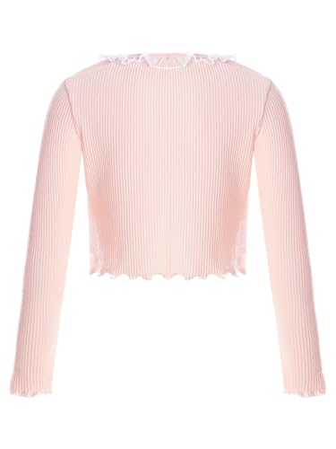 Aislor Kids Girls Dance Wrap Sweater Ballet Tops Warm up Long Sleeve Open Front Ballerina Cardigan Shrug for Leotards2