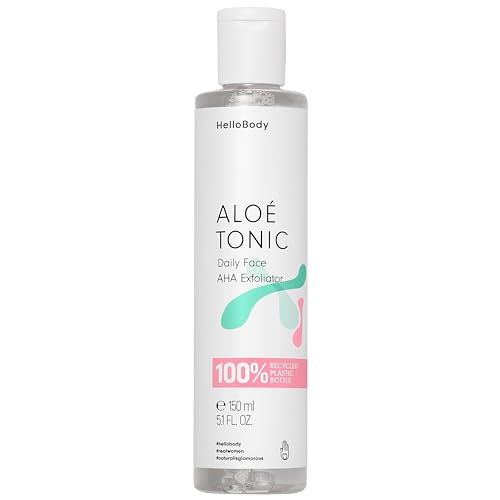 HelloBody Aloé Tonic PCR - Gesicht Peeling (150 ml) – regenerierendes & feuchtigkeitsspendendes chemisches Peeling – Zellerneuernde Hautpflege mit AHA, Aloe Vera und Gurkenwasser