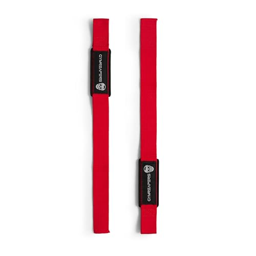 Image of Gymreapers Lifting Wrist Straps for Weightlifting, Bodybuilding, Powerlifting, Strength Training, Deadlifts - Padded Neoprene with 18 inch Cotton (Red)