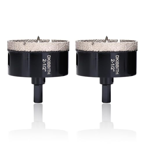 2-1/2" Diamond Hole-Saw With Pilot Drill Bit - 2.5" Diamond Tipped Tile Hole Saws for Accurate Drilling in Porcelain, Ceramic, Pottery, Granite, Stone, Glass Bottles 65mm