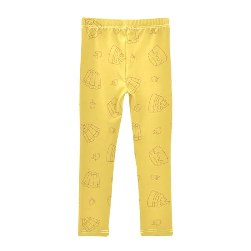 ZZKKO Girls Leggings Pudding Strawberry Dessert Toddler Girls Clothes Leggings for Girls Toddler Girls Leggings 3-4T2