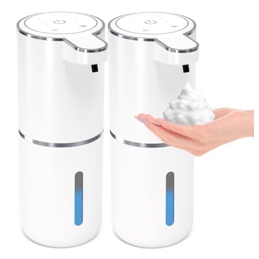 2 Pack Automatic Foaming Soap Dispenser,Touchless Foam Soap Dispenser,13.5oz Rechargeabled Wall Mounted Smart for Bathroom and Kitchen Dish Soap,Easy for Toddlers(White)