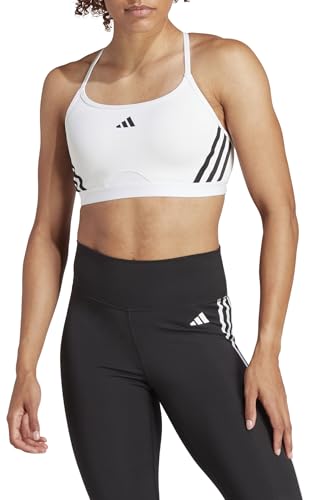 adidas Women's Aeroreact Training Light-Support 3-Stripes Bra Sport-BH, White/Black, S C-D – Ansicht 3