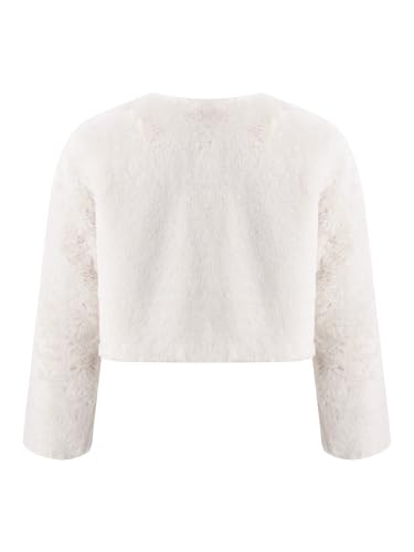 Kids Girls Faux Fur Wraps Shawl Jacket Bolero Shrug Flower Girls Tippet Cardigan Winter Dress Cover Up Outwear2