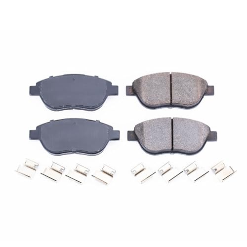 Image of PowerStop Front Brake Pads for Fiat 500 2012-19 - Z17 Ceramic Brake Pads with Installation Hardware, 17-1618