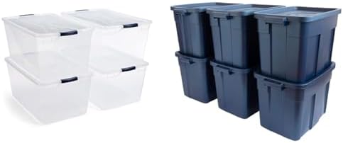 Amazon.com - Rubbermaid Cleverstore 95 Quart Clear Stackable Large ...