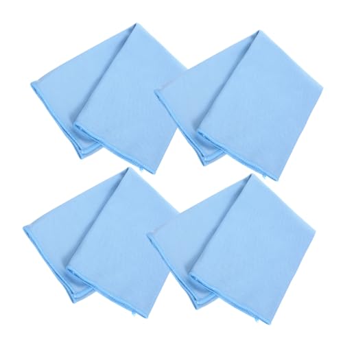 KOMBIUDA 4 Piezas paño de Limpieza de Vidrio paños de Cocina de algodón Absorbente Ventana hilas Toallas Toalla Pelo paño de Vidrio limpiando Suministros paños de Vidrio Tela Blue