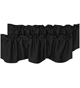 H.VERSAILTEX 2 Panels Blackout Curtain Valances for Kitchen Windows/Living Room/Bathroom Privacy ...