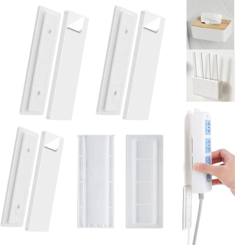 4 Auto Adhesivo Fijador Power Strip,Soporte para Regleta De Enchufes Montado En la Pared Sin Orificios,Se Puede Utilizar En Cajas De PañUelos,Enrutadores InaláMbricos,Enchufe De Pared Fijo