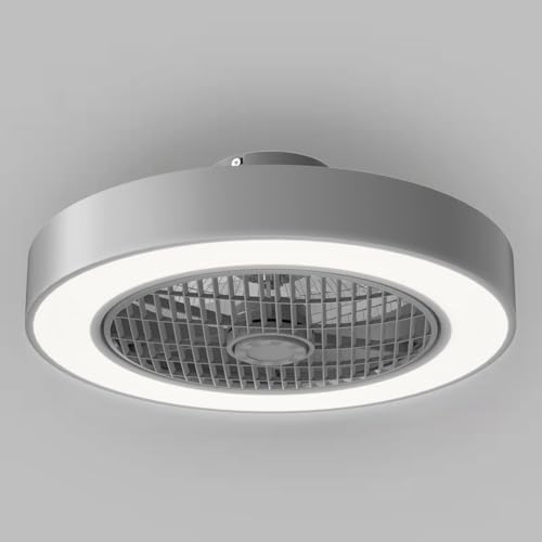 DAFOLOGIA Enclosed Ceiling Fans with Lights Remote Control, Low Profile Ceiling Fan Light's Memory...