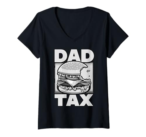 Mujer Papá Tax Hamburguesa Bite Camiseta Cuello V