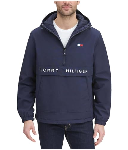 Image of Tommy Hilfiger Adaptive Men's Performance Fleece Lined Hooded Popover Jacket