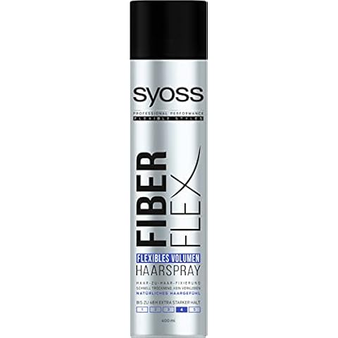 Syoss Haarspray Fiber Flex Haltegrad 4 (400 ml), extra starkes Haarspray für flexibles Volumen und ein natürliches Haargefühl, Styling Spray verleiht 48 h flexiblen Halt Cover