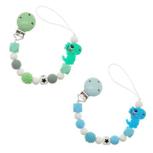 Image of MARATZA Silicone Pacifier Clips 2 Pack | Baby Pacifier Holder | Soft, Flexible, Durable | Keeps Pacifiers Clean | Perfect for Boys & Girls