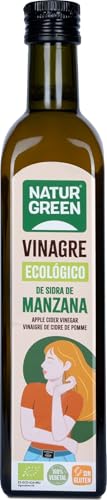 NaturGreen - Vinagre de Sidra de Manzana Bio, Producto Ecológico, Acidificación Natural, Acidez 6%, 500 ml (el paquete puede variar)