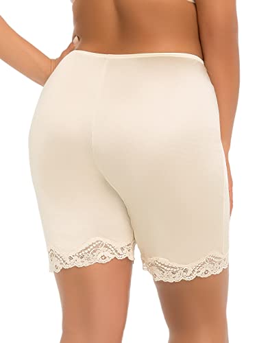 Ilusion 1037 - Lace Edge Bloomer Slip - Beige, Size 2Xlarge #TOP2