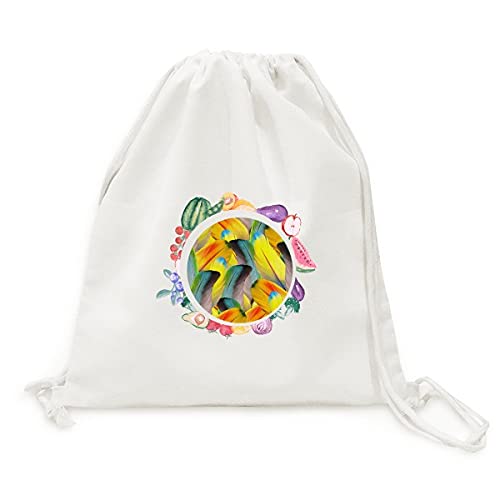 Sac en tissu pliable pour fruits du marché avec sangle et motif bois élégant Beauty Gift