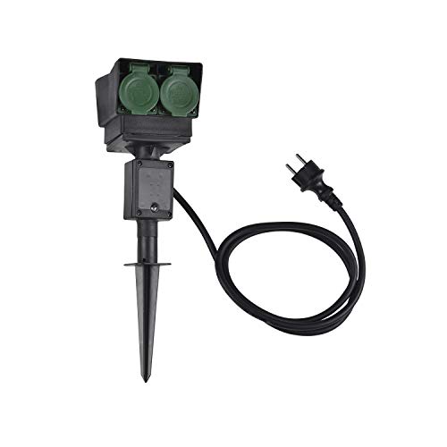 Preisvergleich Produktbild 4-Fach Gartensteckdose, schwarz, Deutschland Vers