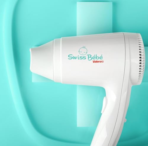 Valera, Swiss Bébé 554.13, Phon Sicuro, Delicato e Silenzioso per Capelli e Corpo dei Bebé, con Resistenza a Onda Security, 2 Posizioni di Temperatura/Flusso d'Aria, Pulsante On/Off, Bocchetta, Bianco