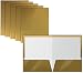 2 Pocket Glossy Laminated Metallic Gold Paper Folders, Letter Size, 25 Pack, Metallic Gold Paper Portfolios by Better Office Products, Box of 25 Metallic Gold Folders