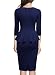 Miusol Negocios Peplum Lápiz Vestido de Fiesta para Mujer Azul Marino Large