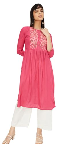 Image of Max Women's Rayon Regular Fit Casual Kurta