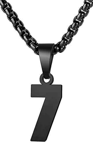MUERDOU Number Necklace for Men Athletes Number Chain Stainless Steel Jersey Pendant Personalized Sports Jewelry Gift for Men Basketball Baseball Football