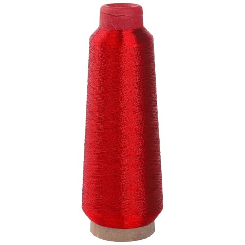 Fil de polyester métallisé haut de gamme rouge brillant pour crochet et pulls