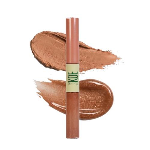 Image of Double Dip | Brown Sugar & Caramel | Warm Neutral Brown Matte Lipstick (2ml) Plus Rich Golden Glaze Buttery Finish Lip Topper (2ml) | Perfect Balance of Color & Shine