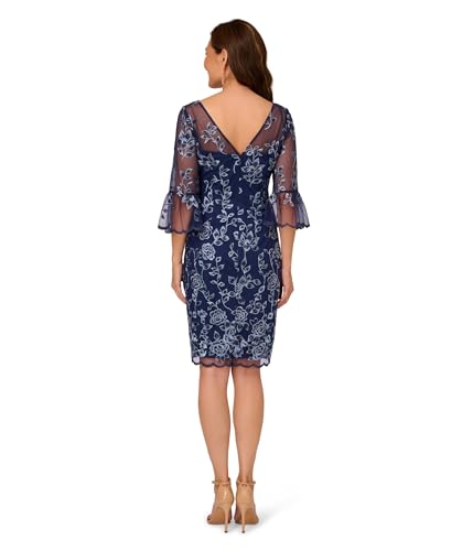 Image of Adrianna Papell Women's Embroidered Bell Sleeve Dress