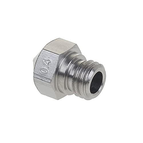Lysee 3D Printer Parts & Accessories - 5Pcs MK10 Stainless Steel Nozzle for 3D Printer Parts 0.4mm 1.75mm Filament M7 Thread Nozzles