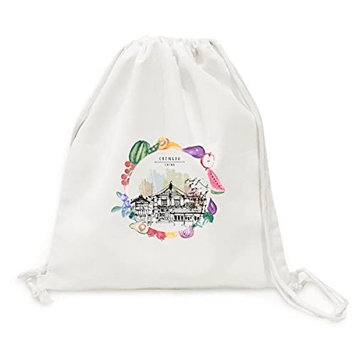 Sac en tissu pliable à sangle cabas courses fruits légumes coton