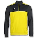 Joma Winner Sudadera, Hombre, Amarillo-Negro, XL: Sudadera con cremallera y canesú en contraste Con puños de canalé para un óptimo ajuste Tiene mangas largas Presenta el logotipo bordado