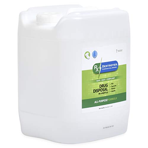RX Destroyer Medication Drug Deactivation and Disposal System Ready to Use Non-Toxic Eco-Friendly Pill Destroyer System 5 Gallon Size and Huge 15,000 Pill Capacity