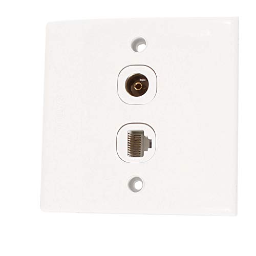 Aexit RJ45 Socket y PAL TV Conector Blanco miniatura 1