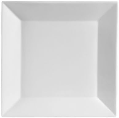 CAC China KSE-7 Kingsquare 7-Inch Super White Porcelain Square Plate, Box of 36