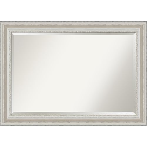 Image of Amanti Art Framed Vanity Mirror | Bathroom Mirrors for Wall | Parlor Silver Mirror | Wall Mounted Mirror | Large Mirror | 29.50 x 41.50