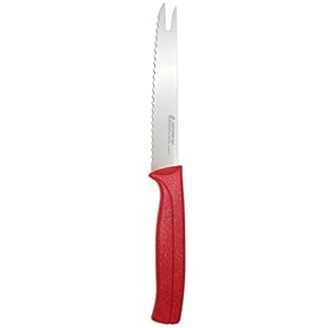 Tomato Knife – MATTSTONE HILL 5 Inch Serrated Kitchen Utility Knife, Serrated Cheese Knife, Premium Stainless Steel Vegetable Knife, Red Handle